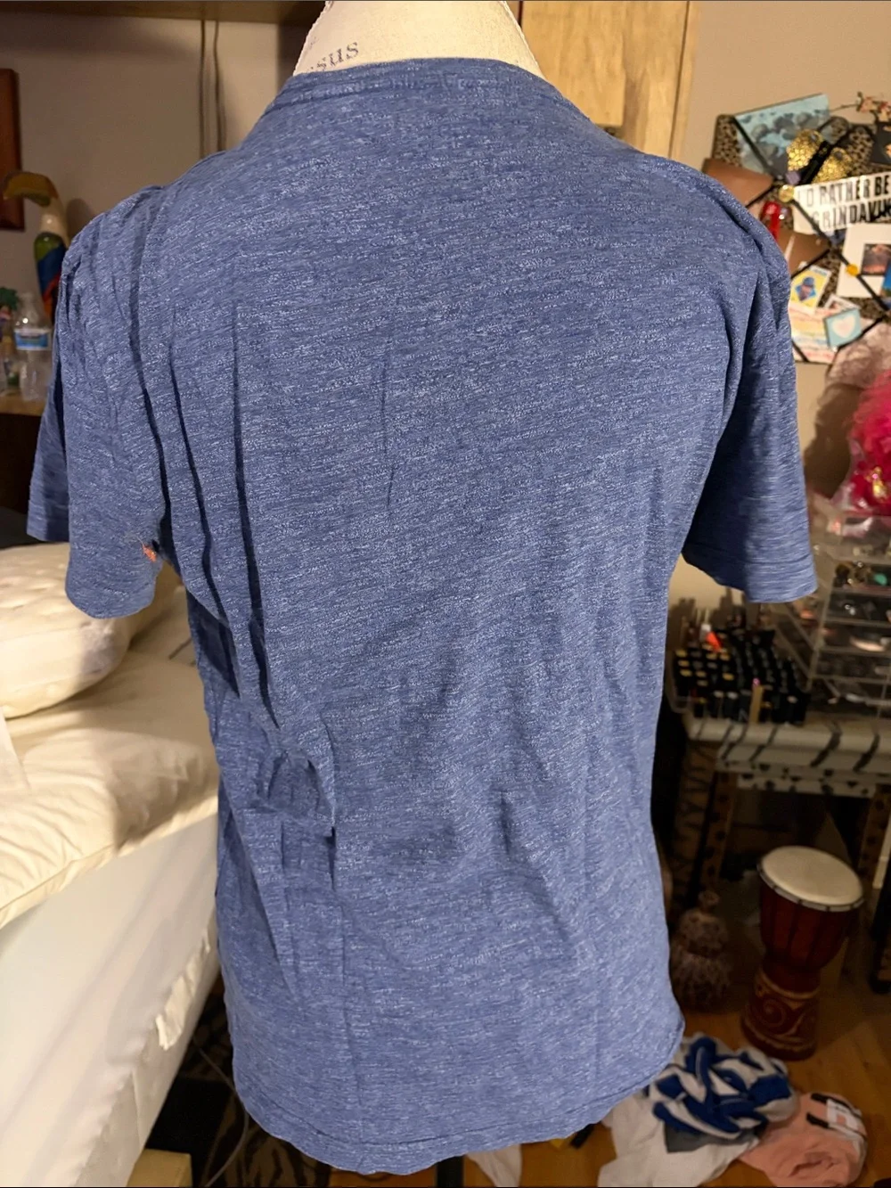 Men's Heather Blue Banana Republic Crewneck T-Shirt - Small